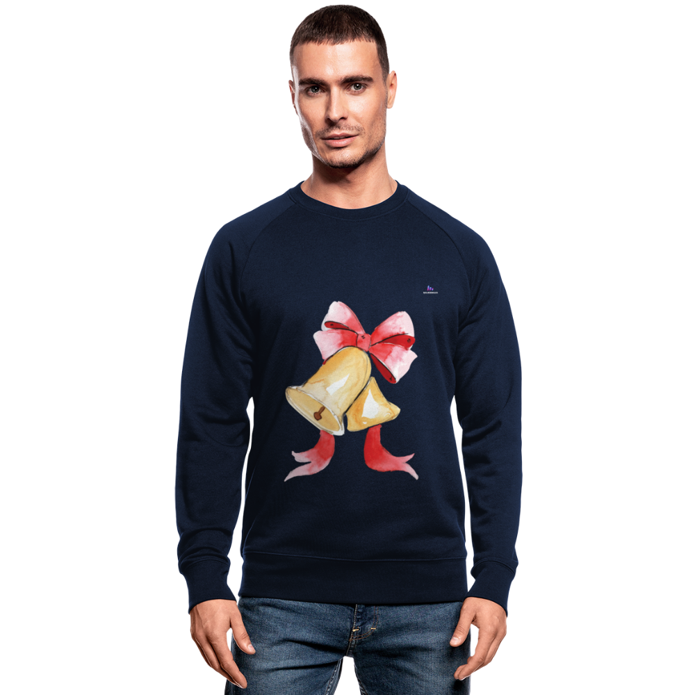Men's Organic Sweatshirt  "ChristmasBells" - azul marino