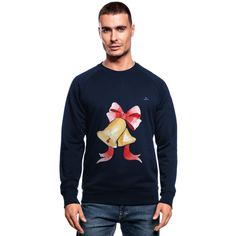 Men's Organic Sweatshirt  "ChristmasBells" - azul marino