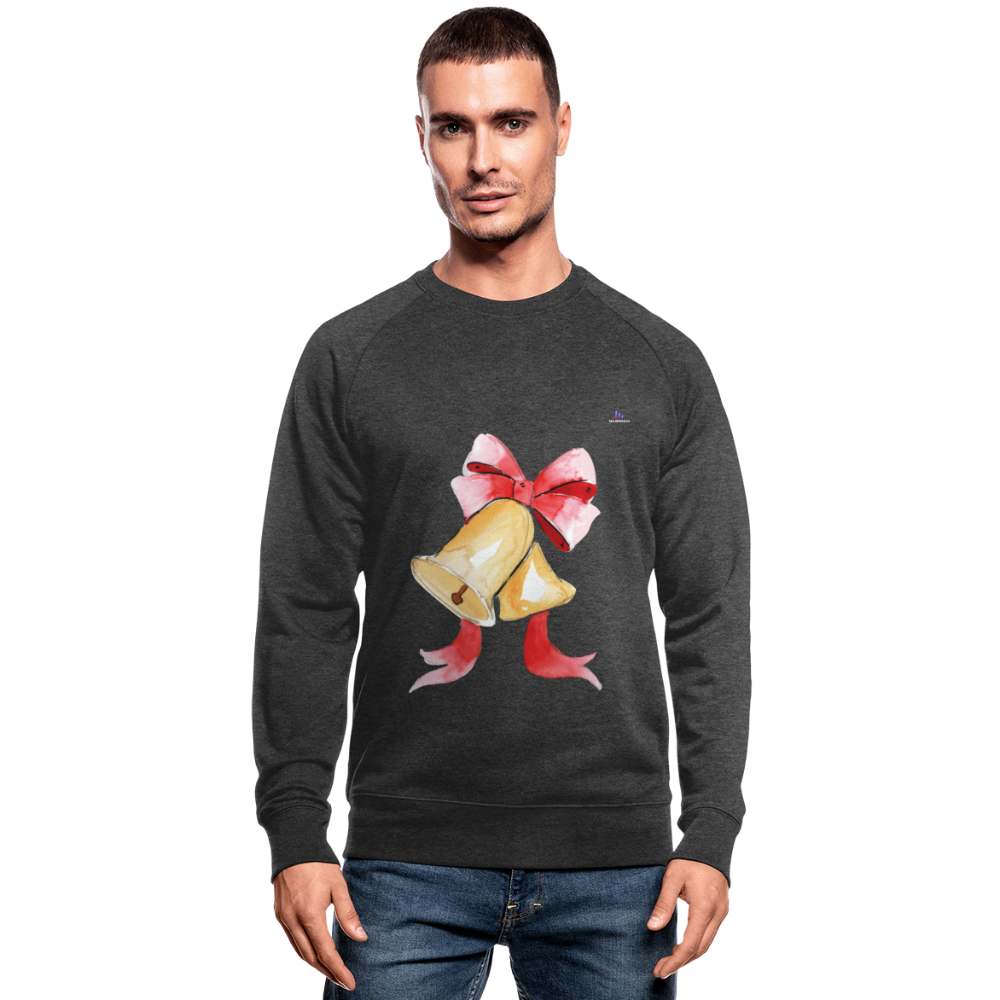 Men's Organic Sweatshirt  "ChristmasBells" - carbón salpicado