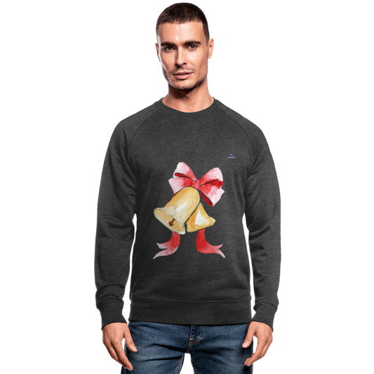 Men's Organic Sweatshirt  "ChristmasBells" - carbón salpicado