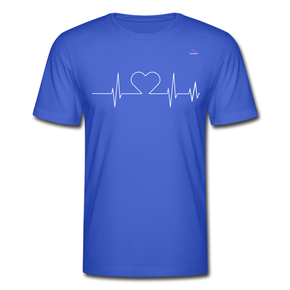 Men's T-Shirt Bella + Canvas "ECG heart" - azul intenso