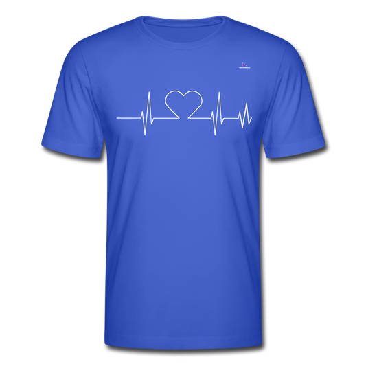 Men's T-Shirt Bella + Canvas "ECG heart" - azul intenso