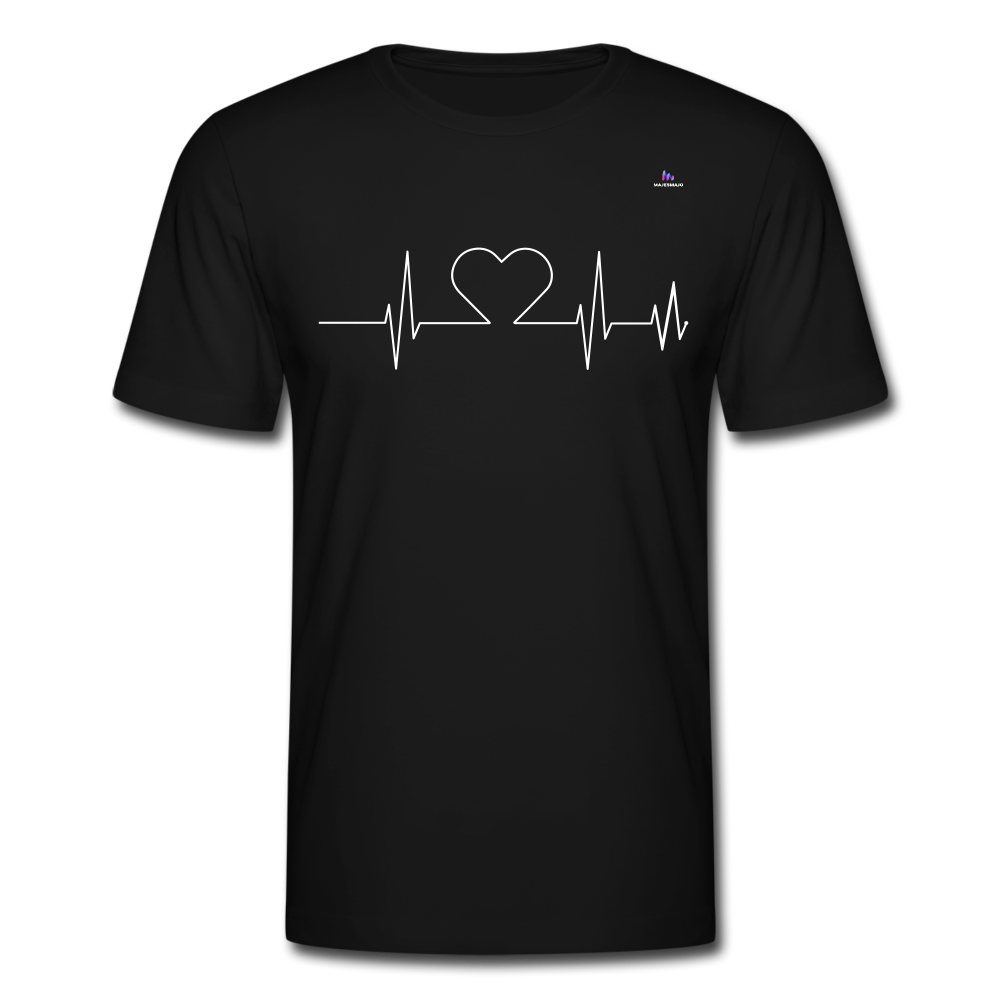 Men's T-Shirt Bella + Canvas "ECG heart" - negro