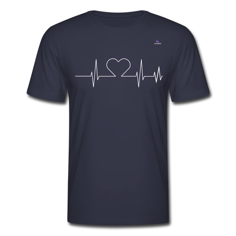 Men's T-Shirt Bella + Canvas "ECG heart" - azul marino