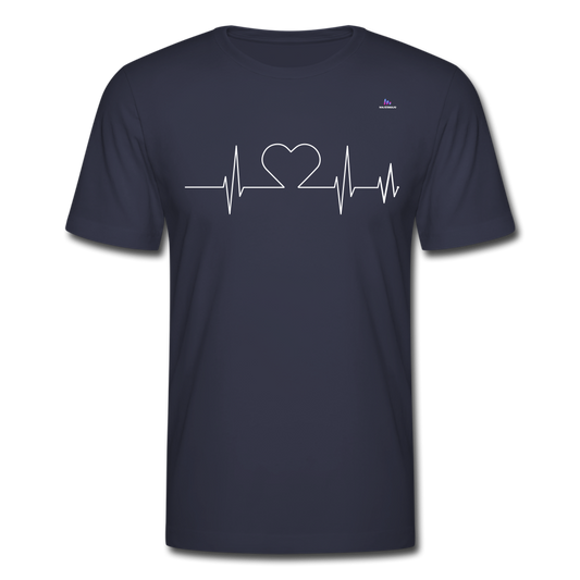 Men's T-Shirt Bella + Canvas "ECG heart" - azul marino