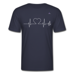 Men's T-Shirt Bella + Canvas "ECG heart" - azul marino