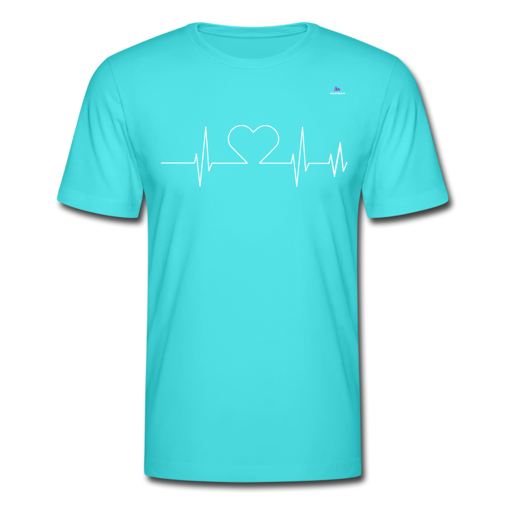Men's T-Shirt Bella + Canvas "ECG heart" - azul turquesa