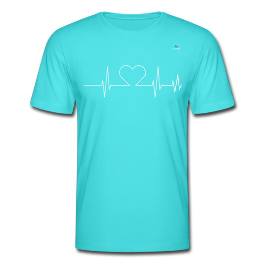 Men's T-Shirt Bella + Canvas "ECG heart" - azul turquesa