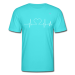 Men's T-Shirt Bella + Canvas "ECG heart" - azul turquesa