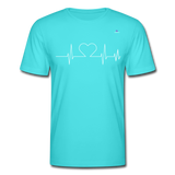 Men's T-Shirt Bella + Canvas "ECG heart" - azul turquesa