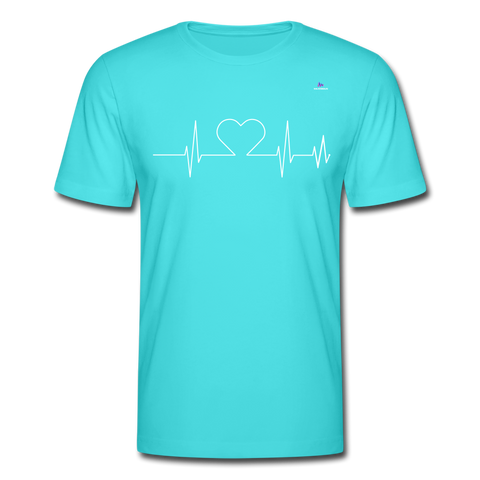 Men's T-Shirt Bella + Canvas "ECG heart" - azul turquesa