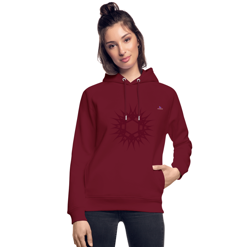Unisex Organic Hoodie by Stanley & Stella "Tribal" - rojo burdeos
