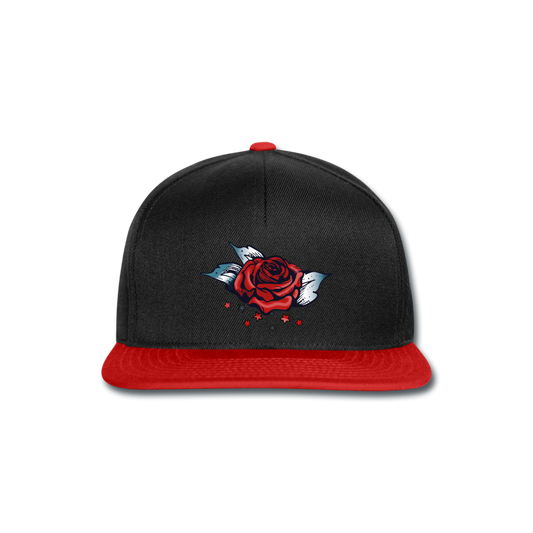 Snapback Cap "Rose" - negro/rojo