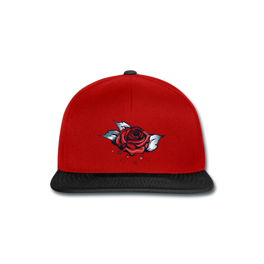 Snapback Cap "Rose" - rojo/negro