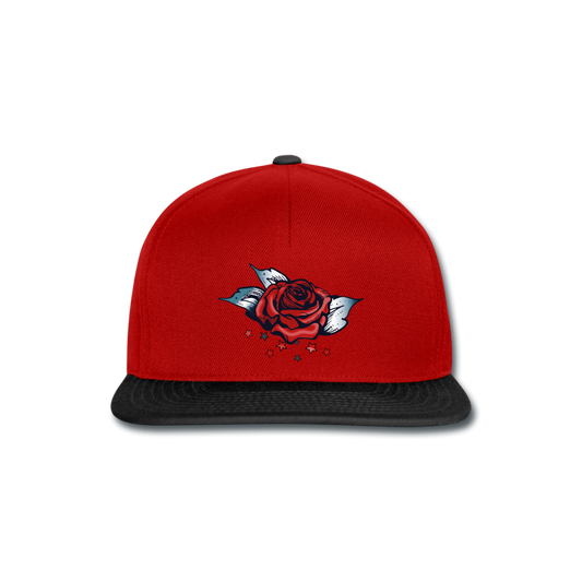 Snapback Cap "Rose" - rojo/negro
