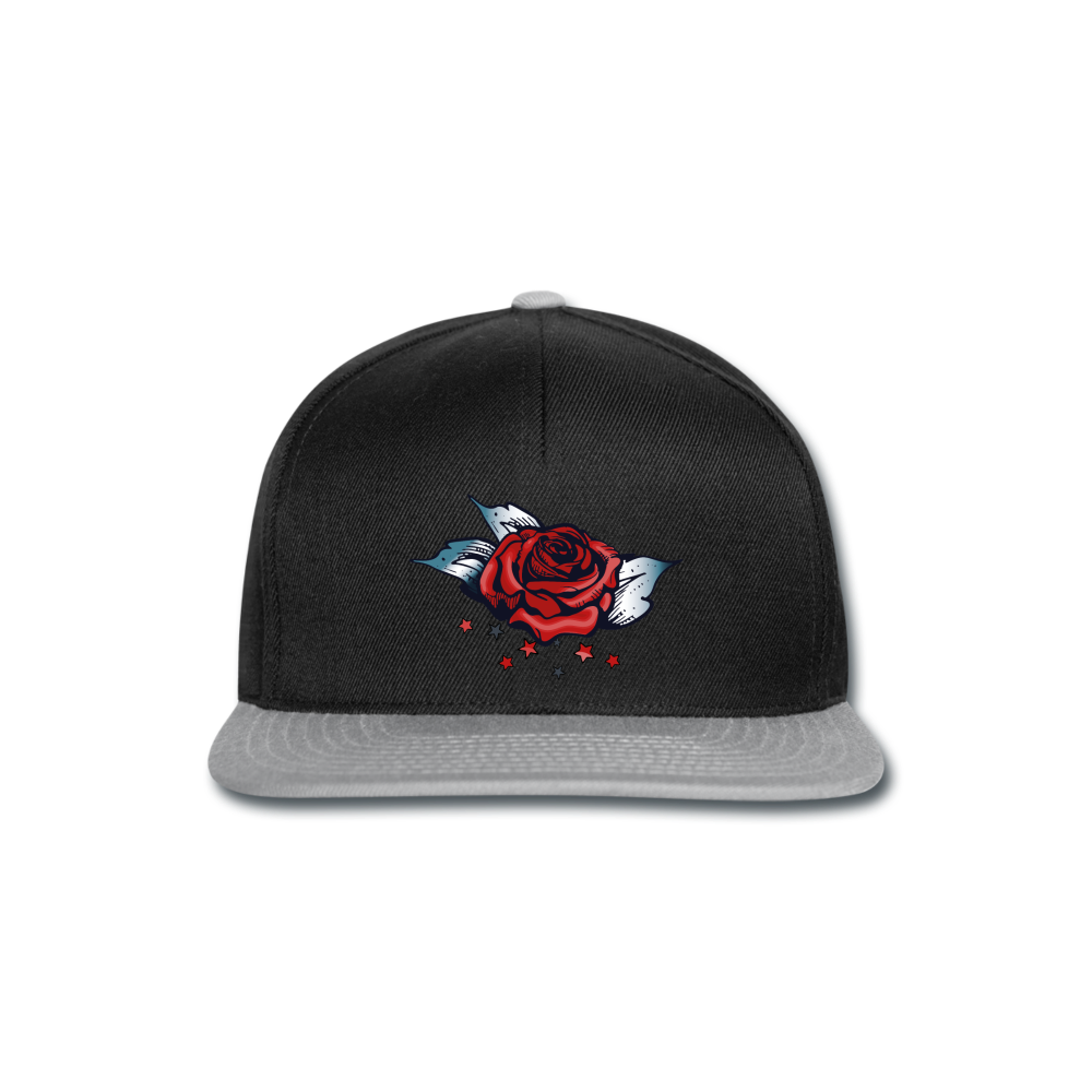 Snapback Cap "Rose" - negro/gris