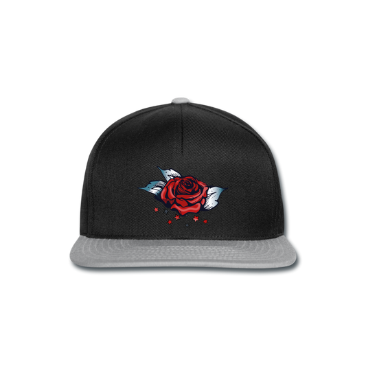 Snapback Cap "Rose" - negro/gris