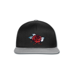 Snapback Cap "Rose" - negro/gris