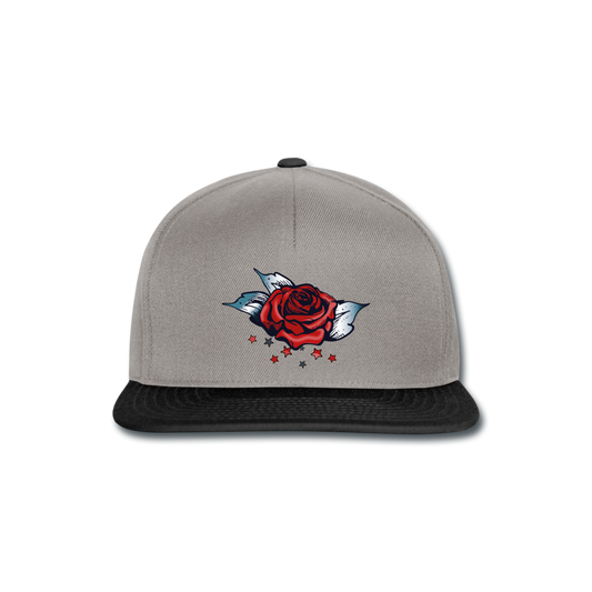 Snapback Cap "Rose" - gris grafito/negro