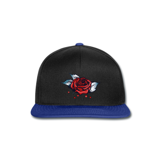 Snapback Cap "Rose" - negro/azul intenso