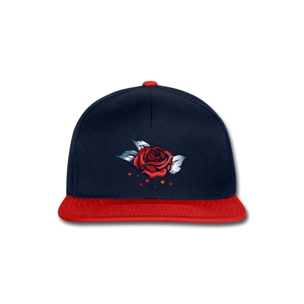 Snapback Cap "Rose" - azul marino/rojo