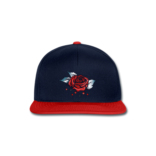 Snapback Cap "Rose" - azul marino/rojo