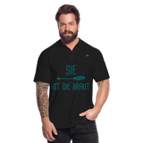 Men's Polo Shirt "sie ist die braut" - negro