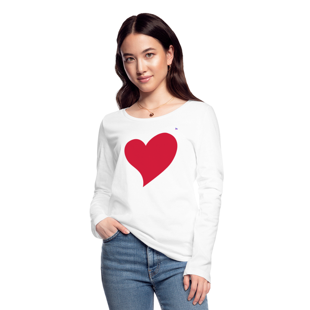 Women's Organic Longsleeve Shirt by Stanley & Stella "Heart " - blanco