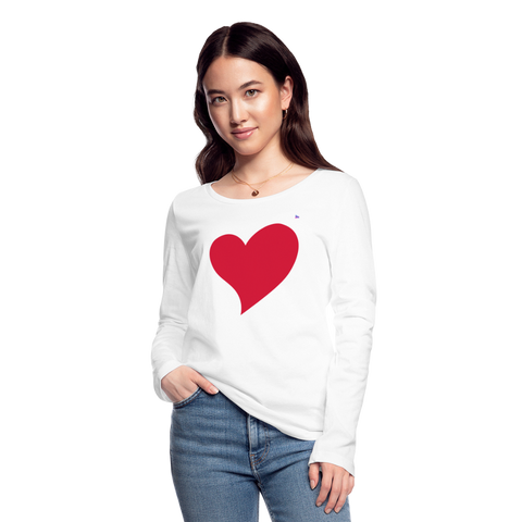 Women's Organic Longsleeve Shirt by Stanley & Stella "Heart " - blanco