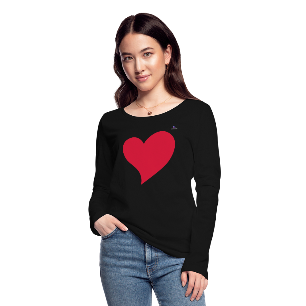 Women's Organic Longsleeve Shirt by Stanley & Stella "Heart " - negro