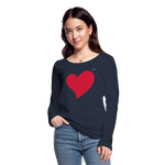 Women's Organic Longsleeve Shirt by Stanley & Stella "Heart " - azul marino