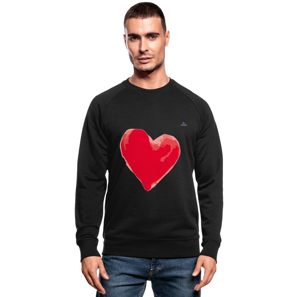 Men's Organic Sweatshirt "Watercolour heart" - negro