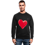 Men's Organic Sweatshirt "Watercolour heart" - negro