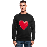 Men's Organic Sweatshirt "Watercolour heart" - negro