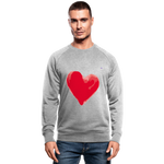 Men's Organic Sweatshirt "Watercolour heart" - gris jaspeado