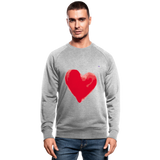 Men's Organic Sweatshirt "Watercolour heart" - gris jaspeado