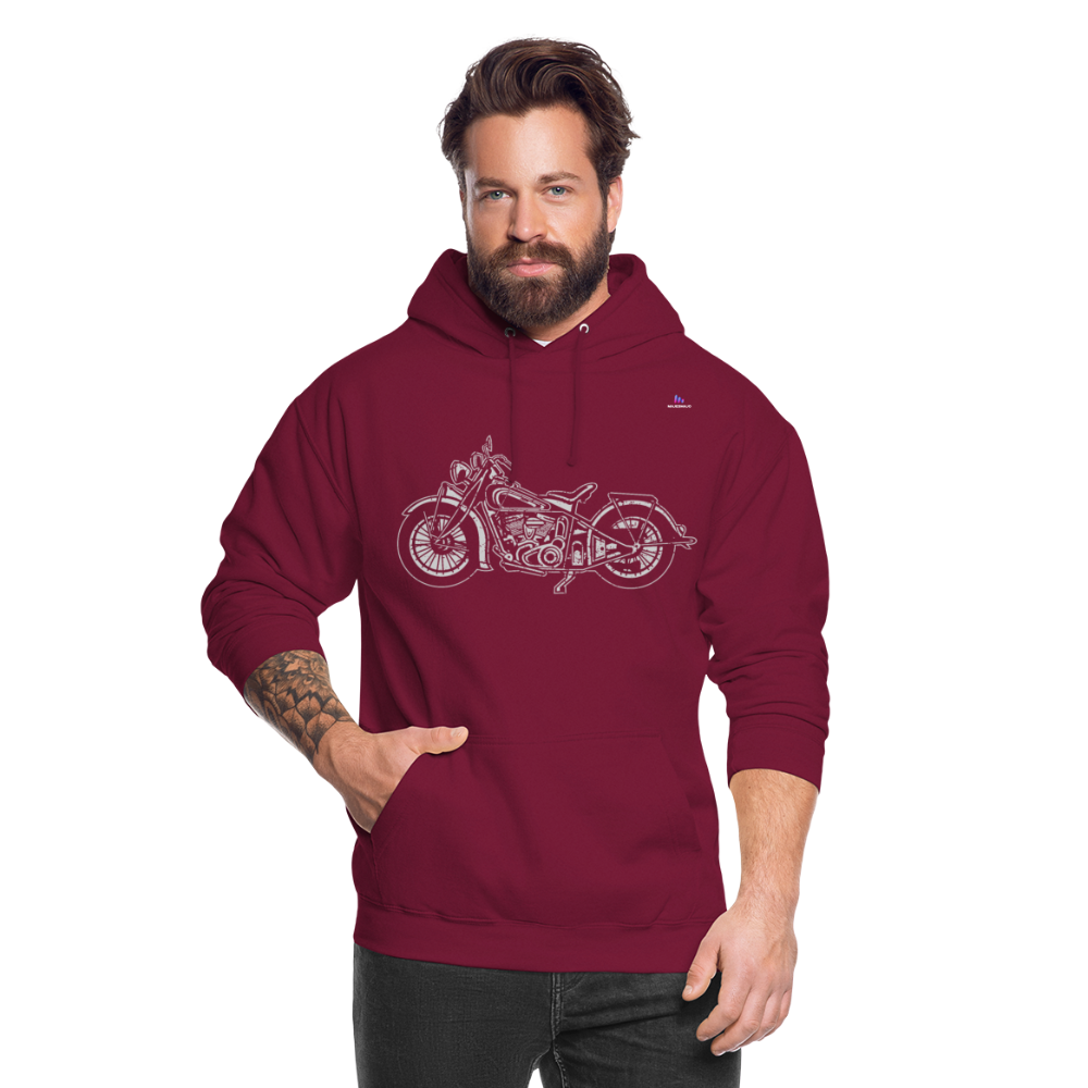 Unisex Hoodie "motorbike" - rojo bordeaux