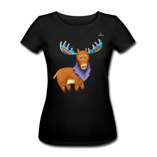 Women's Organic T-Shirt by Stanley & Stella "moose" - negro