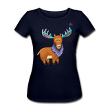 Women's Organic T-Shirt by Stanley & Stella "moose" - azul marino