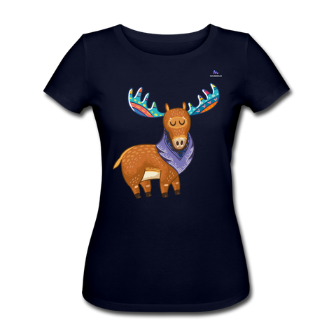 Women's Organic T-Shirt by Stanley & Stella "moose" - azul marino