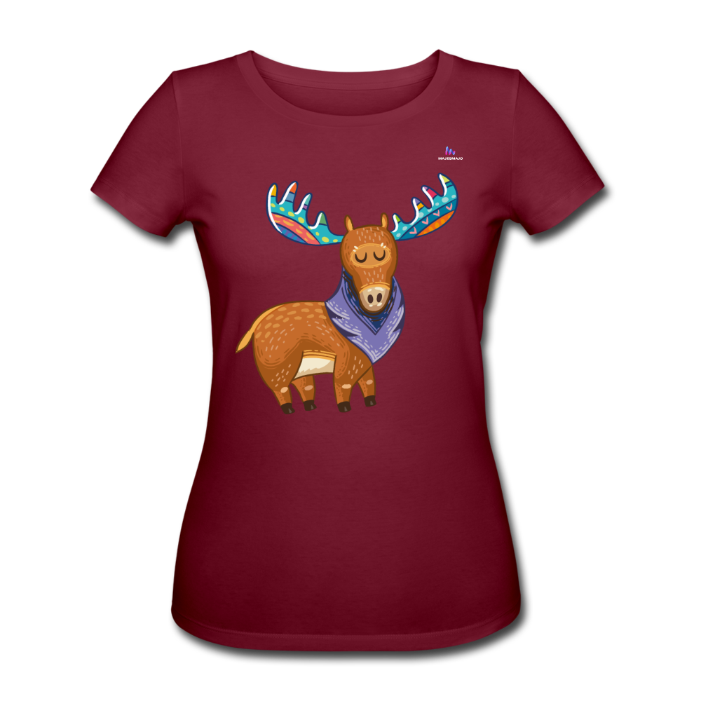 Women's Organic T-Shirt by Stanley & Stella "moose" - rojo burdeos