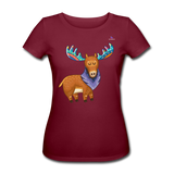 Women's Organic T-Shirt by Stanley & Stella "moose" - rojo burdeos