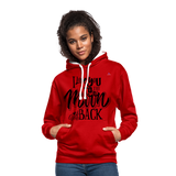 Contrast Colour Hoodie "I love you" - rojo/blanco