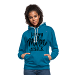 Contrast Colour Hoodie "I love you" - azul pavo real/gris jaspeado