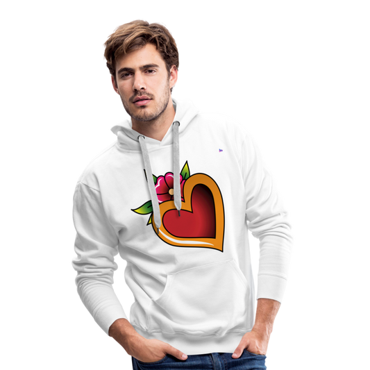 Men's Premium Hoodie "Flower heart tattoo" - blanco