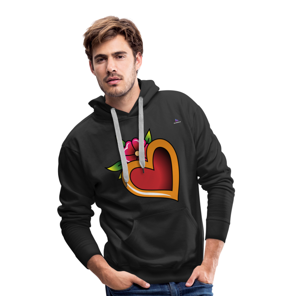 Men's Premium Hoodie "Flower heart tattoo" - negro