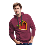 Men's Premium Hoodie "Flower heart tattoo" - rojo bordeaux