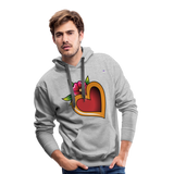 Men's Premium Hoodie "Flower heart tattoo" - gris jaspeado