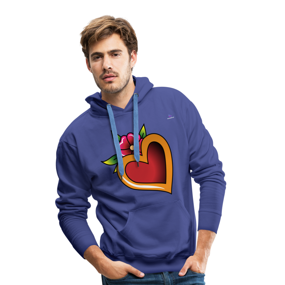 Men's Premium Hoodie "Flower heart tattoo" - azul intenso