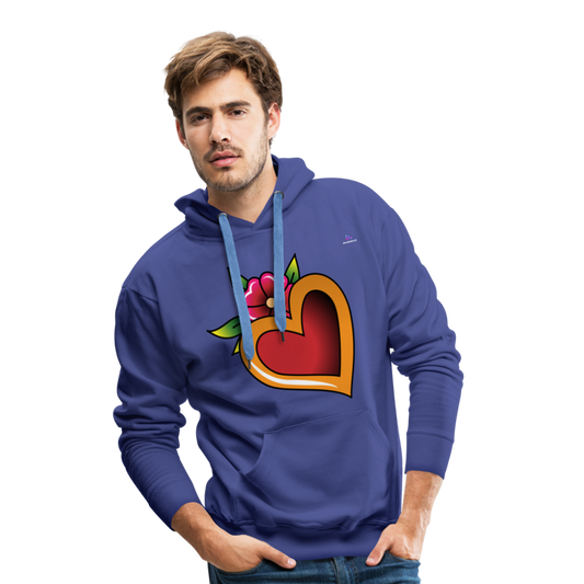Men's Premium Hoodie "Flower heart tattoo" - azul intenso